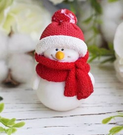 Снеговик в шапке и шарфе 3D силиконовая форма - фото 9045