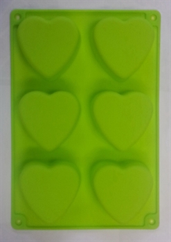 Сердце (лист 6шт.) силиконовая форма - фото 5152