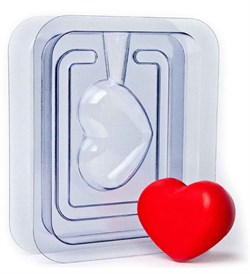 Сердечко 3D форма пластиковая - фото 7108