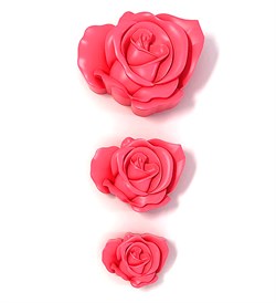Роза набор 3 шт. 2D силиконовая форма - фото 7721