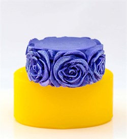 Цилиндр с розами 2D силиконовая форма - фото 8154