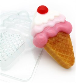 Мороженое Рожок с ягодкой форма пластиковая - фото 8711