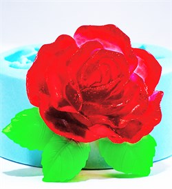 Роза с листочками2 2D силиконовая форма - фото 8811