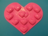 Сердечки mini в сердечке2 силиконовая форма