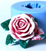 Роза с листочками 3D силиконовая форма