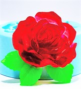Роза с листочками2 2D силиконовая форма