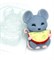 Мышка с полукруглым сыром форма пластиковая - фото 8784